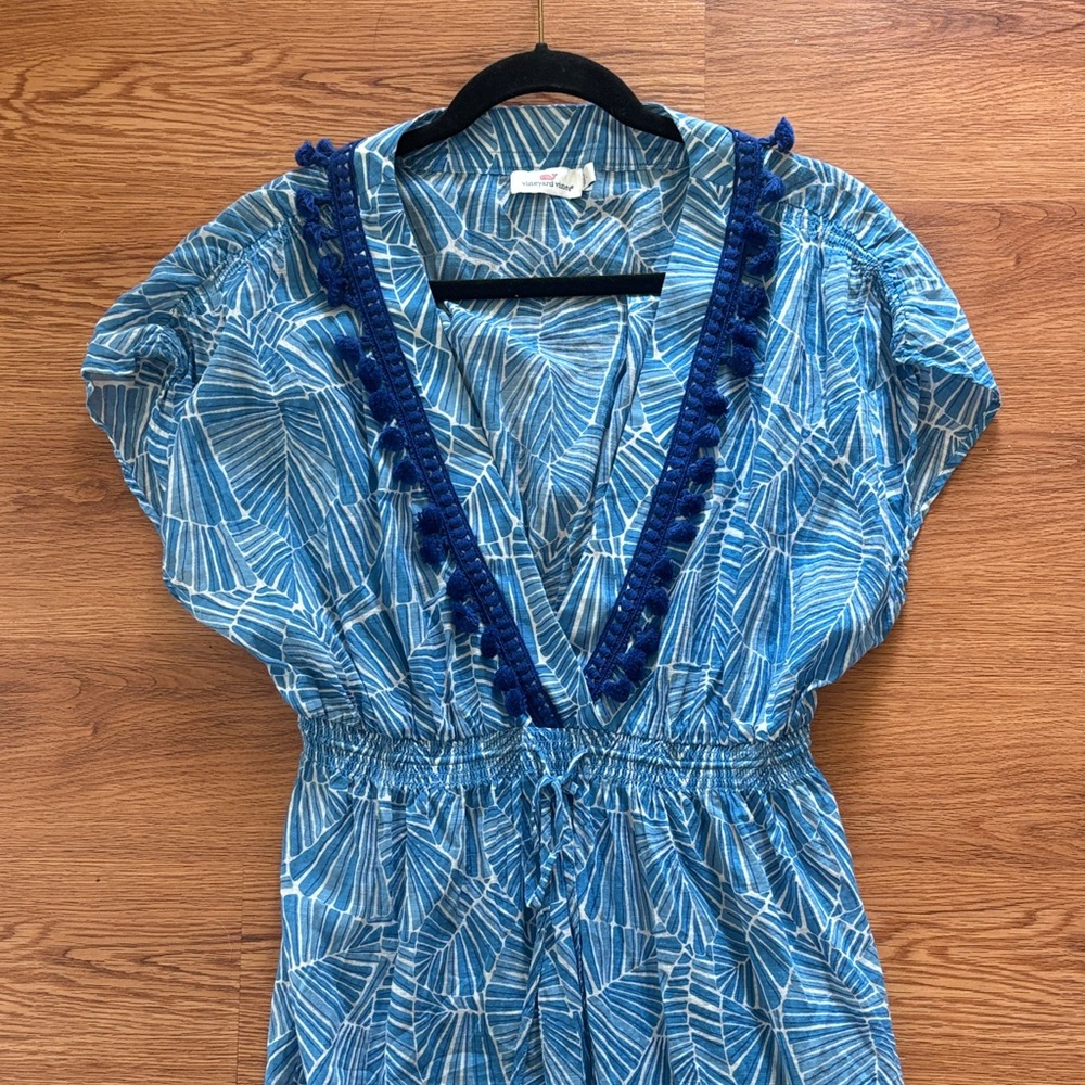 Vineyard Vines Blue Swim Cover Up Dress Women Size Large